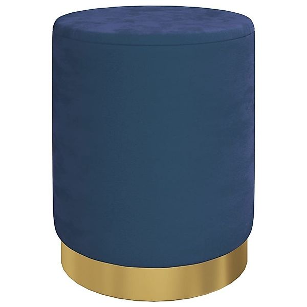 vidaXL Hocker Runder Aufbewahrungshocker Blau Samt günstig online kaufen