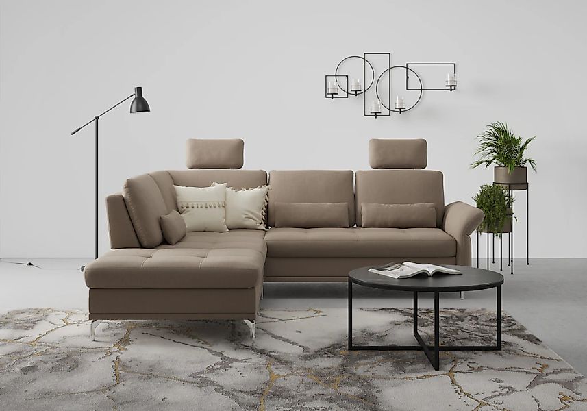 Home affaire Ecksofa "Palm Beach L-Form" Federkern, mit Sitztiefenverstellu günstig online kaufen