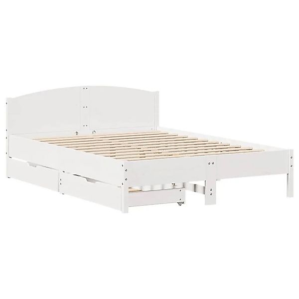 vidaXL Massivholzbett ohne Matratze Weiß 120x200 cm Kiefernholz 3301831 günstig online kaufen
