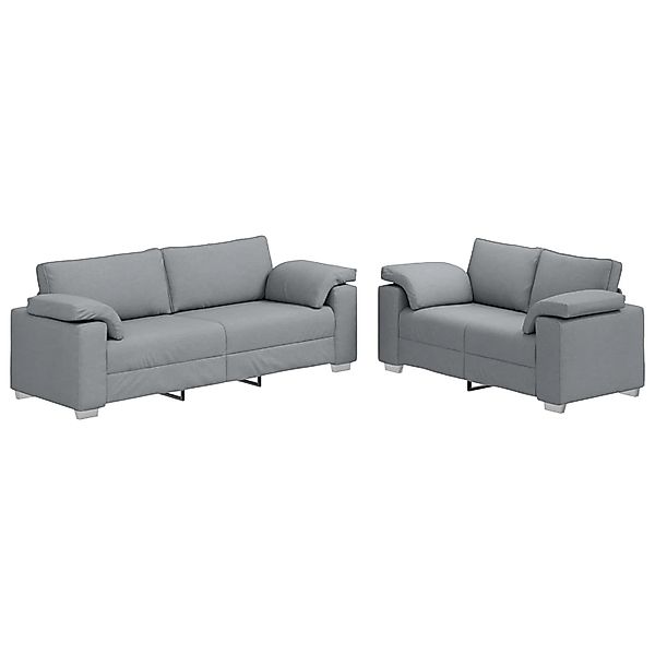 vidaXL Sofa-Set 2-Tlg Hellgrau 219 x 77 x 82 cm Stoff 3324740 günstig online kaufen