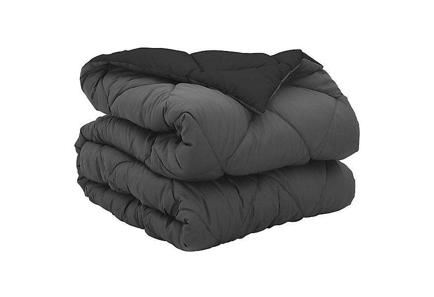 vidaXL Baumwollbettdecke Ganzjahresbettdecke Schwarz und Anthrazit 135 x 20 günstig online kaufen