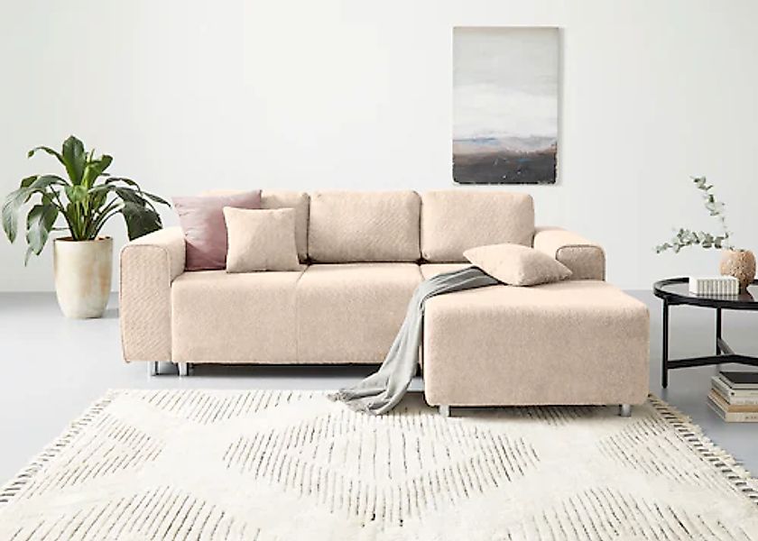 Home affaire Ecksofa »Györ«, L-Form, wahlweise mit Bettfunktion und Bettkas günstig online kaufen