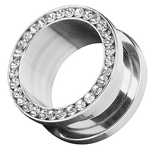 Taffstyle Plug Piercing Edelstahl Zirkonia Kristall, günstig online kaufen
