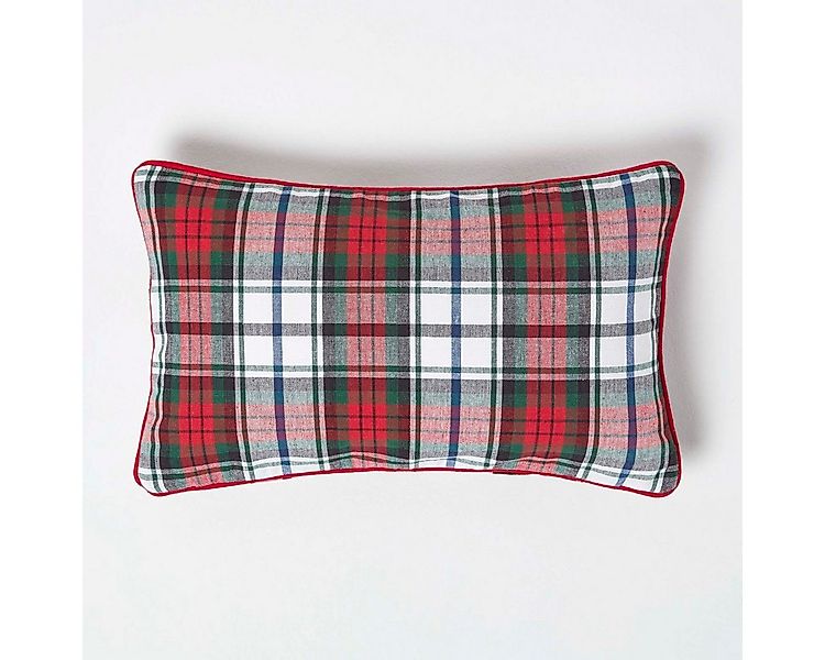 Homescapes Kissenhülle Roter Schottenmuster-Kissenbezug MacDuff, 30 x 50 cm günstig online kaufen
