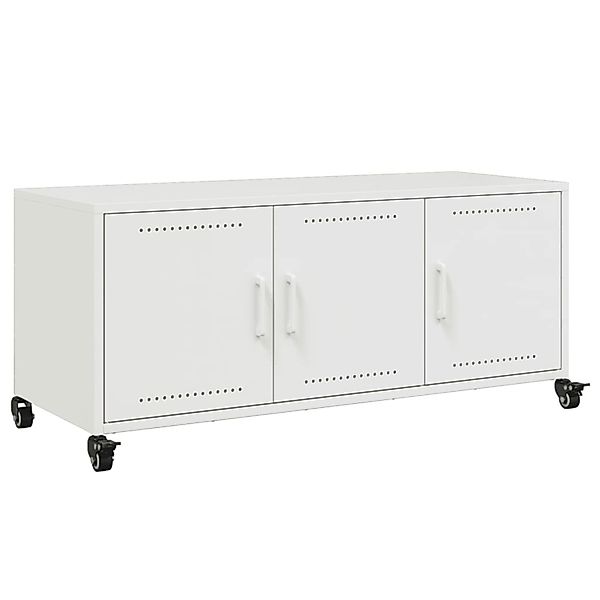 vidaXL TV-Schrank Weiß 100,5x39x43,5 cm Kaltgewalzter Stahl 846649 günstig online kaufen