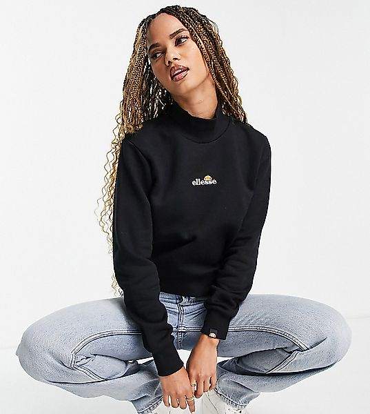 ellesse – Sweatshirt in Schwarz mit hohem Ausschnitt günstig online kaufen