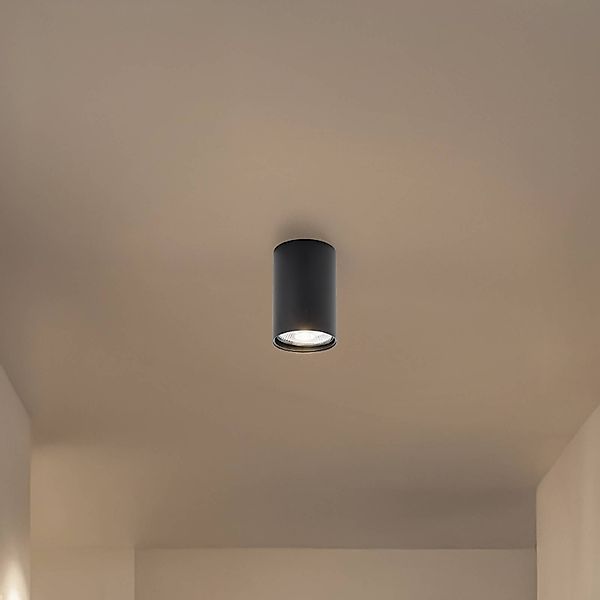 Aufbau-Deckenspot Tubo Ø 12cm, schwarz günstig online kaufen