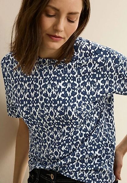 Cecil Print-Shirt mit Minimalprint und Knopfdetail günstig online kaufen