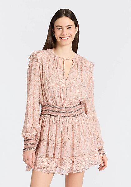 BOSS ORANGE Druckkleid "Darmia Premium Damenmode" mit Volants und gesmokten günstig online kaufen