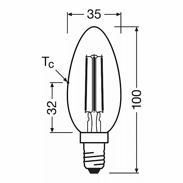 OSRAM LED Kerze Filament E14 2,2W 2700K 470lm 2er-Pack günstig online kaufen