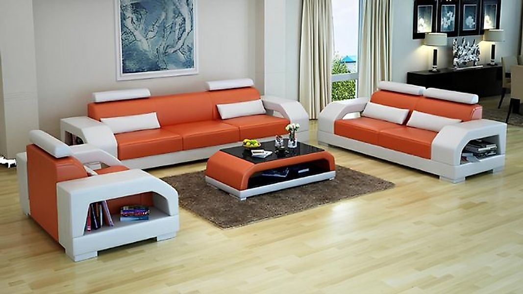 Xlmoebel Sofa Wohnzimmermöbel Set mit Ledersofa und Sesseln in Linz 3+2+1, günstig online kaufen