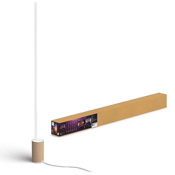 Philips Hue Bluetooth Gradient Stehleuchte Signe in Weiß und Braun 29W 2250 günstig online kaufen