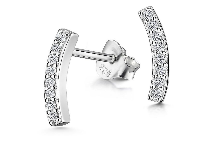 Materia Paar Ohrstecker Damen Bogen Zirkonia weiß SO-407, 925 Sterling Silb günstig online kaufen