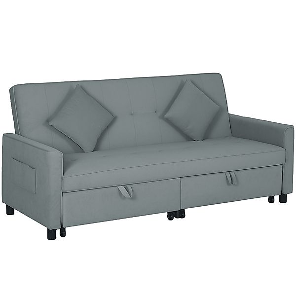HOMCOM Schlafsofa, 3-Sitzer Sofa mit Schlaffunktion, Verstellbare Rückenleh günstig online kaufen