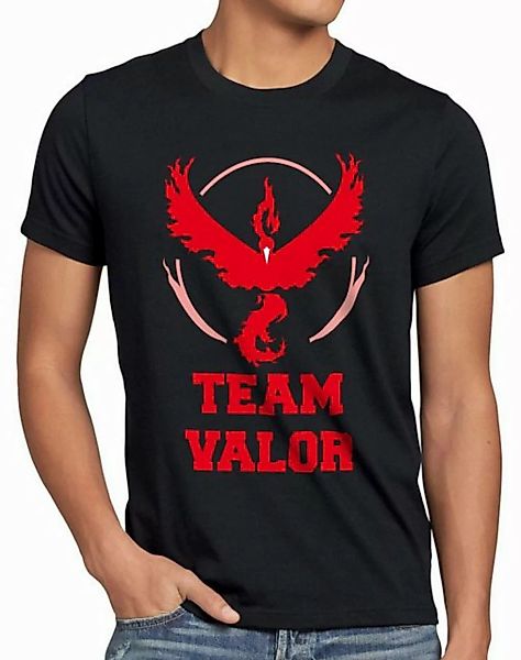 style3 T-Shirt Team Valor Rot Red Wagemut arena pokeball game go kampf poke günstig online kaufen