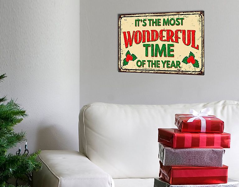 queence Metallbild Wonderful Time, Schriftzug, Schriftzüge, Sprüche, Sprüch günstig online kaufen