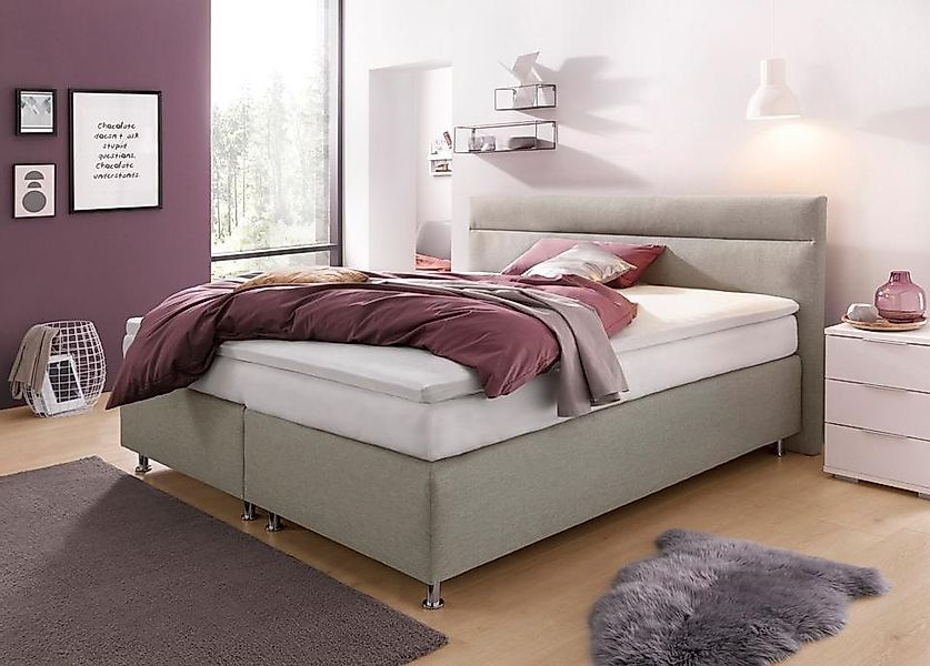 Westfalia Schlafkomfort Boxspringbett wahlweise mit LED-Beleuchtung günstig online kaufen