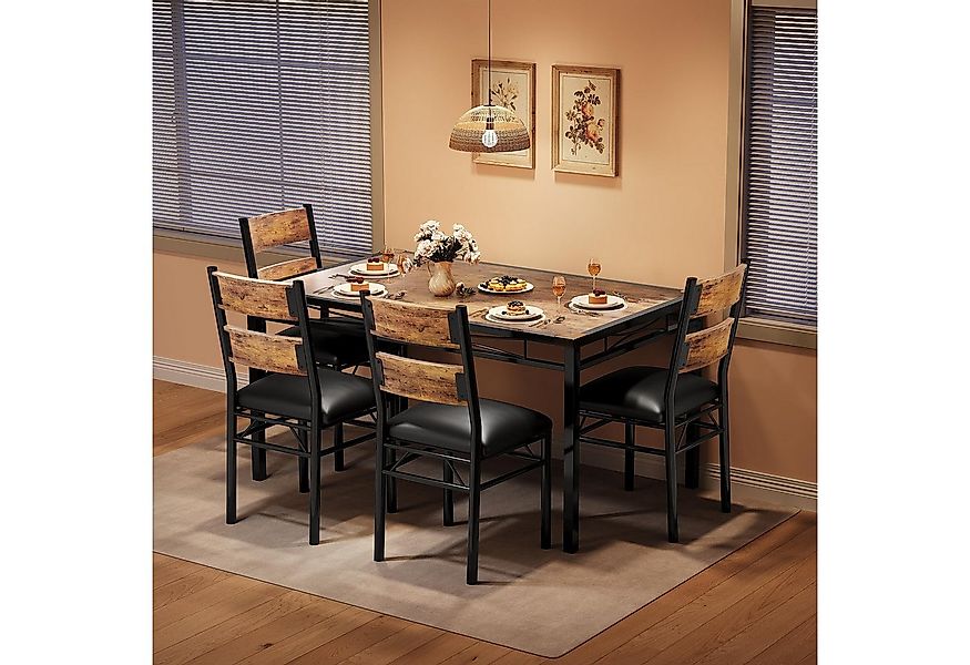 GarveeMore Essgruppe Essgruppe, Esstisch und Polsterstühle, (5-tlg) günstig online kaufen