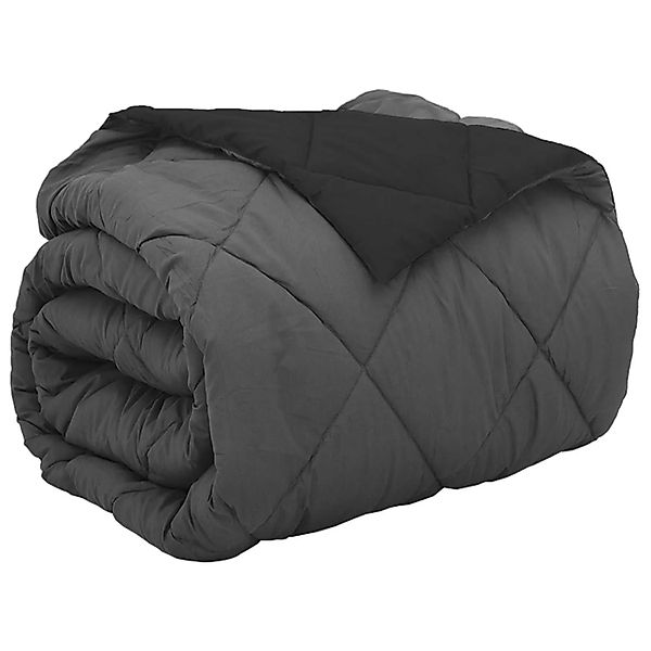 vidaXL Ganzjahresbettdecke Schwarz und Anthrazit 220 x 260 cm 42025606 günstig online kaufen