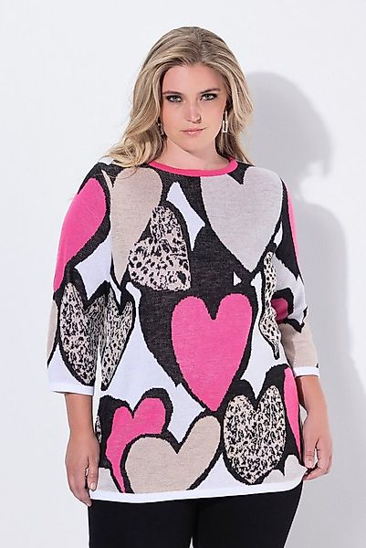 MIAMODA Strickpullover Pullover Loose Fit Herzen 3/4-Ärmel günstig online kaufen