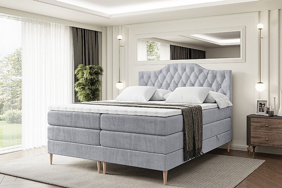 ALTDECOR Boxspringbett VILA-1-F KING (Multipocket-Matratze H4, günstig online kaufen