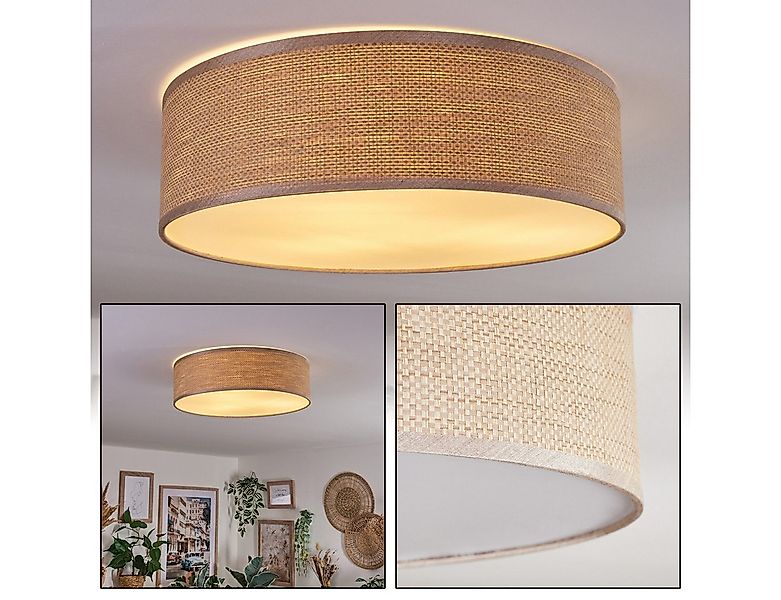 hofstein Deckenleuchte Deckenlampe aus Metall/Papiergeflecht/Kunststoff in günstig online kaufen