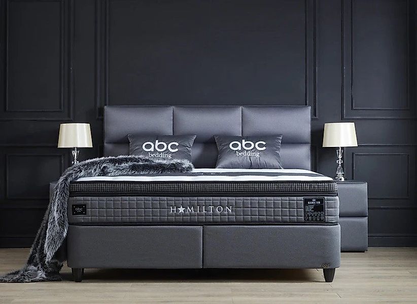 abc bedding Boxspringbett HAMILTON Voll-orthopädisches Komfortbett in Anthr günstig online kaufen