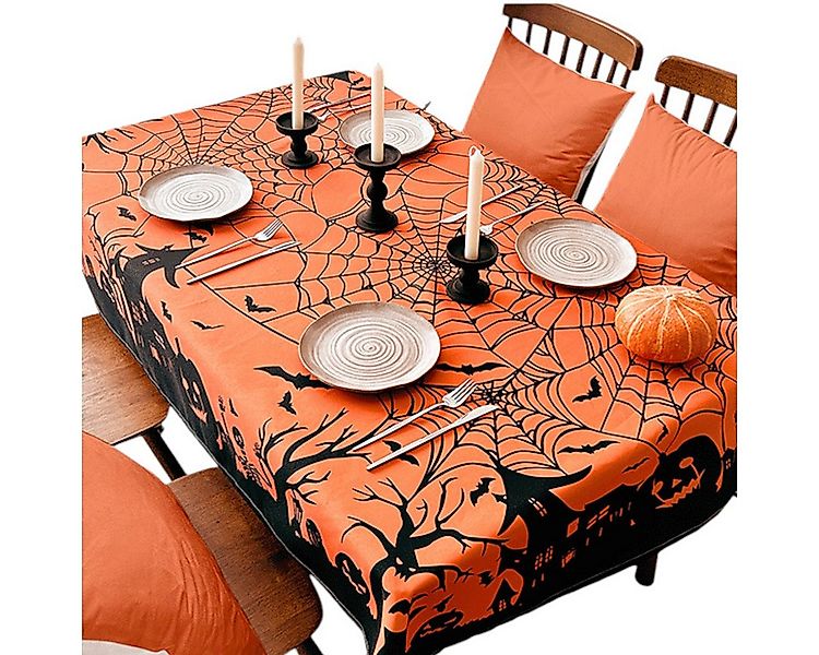 LAPAPRO Tischdecke Halloween Wachstuchtischdecke Kürbis Gruselschloss Dekor günstig online kaufen