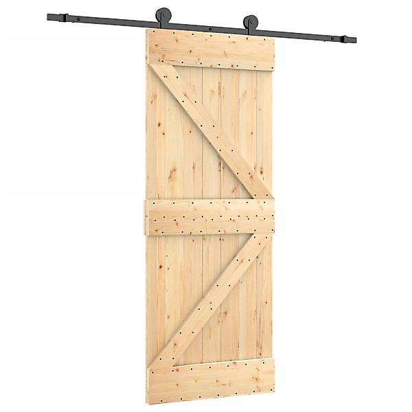 vidaXL Schiebetür mit Beschlag 70x210 cm Massivholz Kiefer 3203058 günstig online kaufen