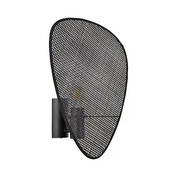 MARKET SET Wandleuchte Screen, 42 cm hoch, schwarz, Rattan günstig online kaufen