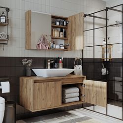 Roomart Badmöbel-Set ATL-3TLG-100, (Badezimmermöbel Set Unterschrank günstig online kaufen