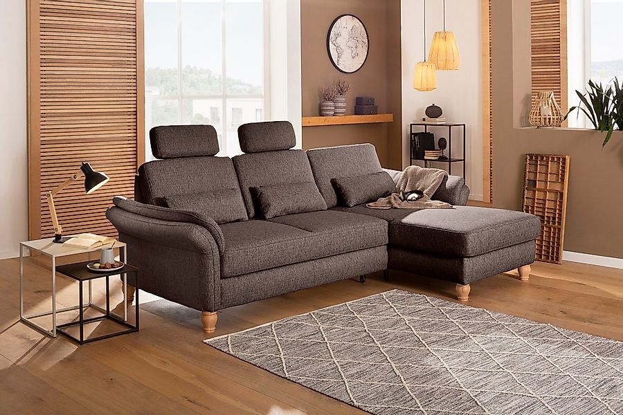 Home affaire Ecksofa "Palace L-Form", incl. Sitztiefenverstellung, wahlweis günstig online kaufen