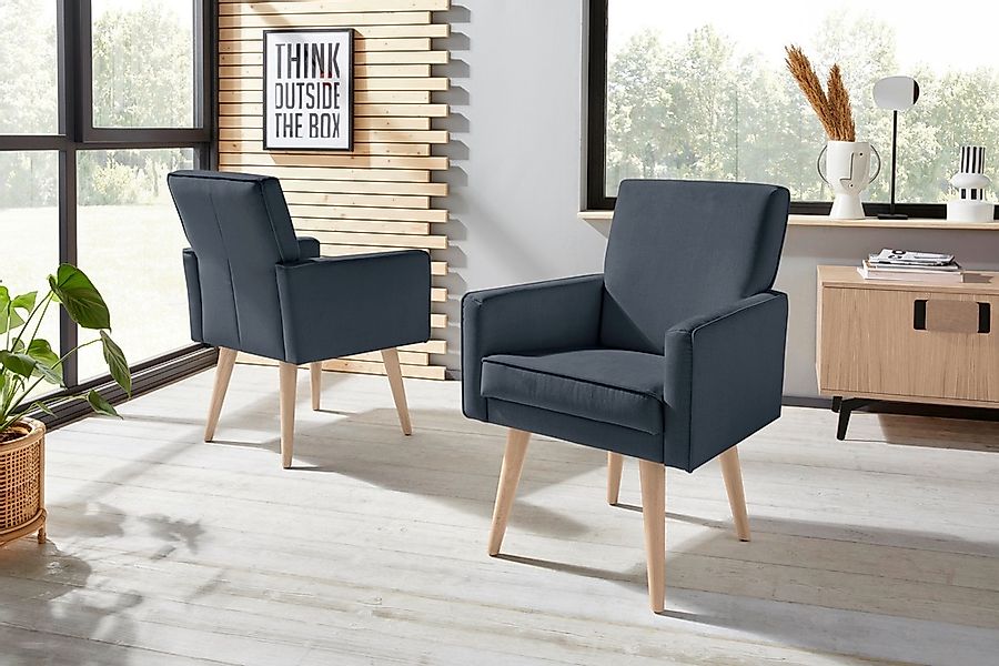 exxpo - sofa fashion Sessel "Lungo, Loungesessel mit moderner Kedernaht, be günstig online kaufen