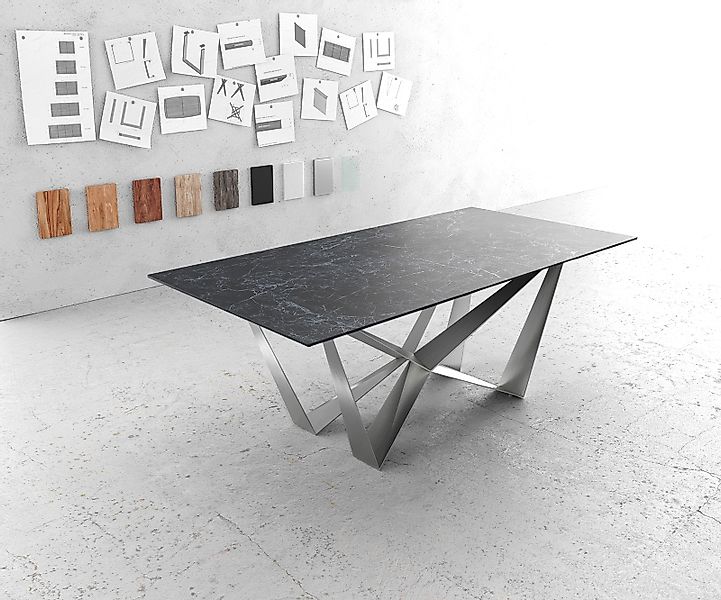 DELIFE Esstisch Edge, Keramik Laminam® Nero günstig online kaufen