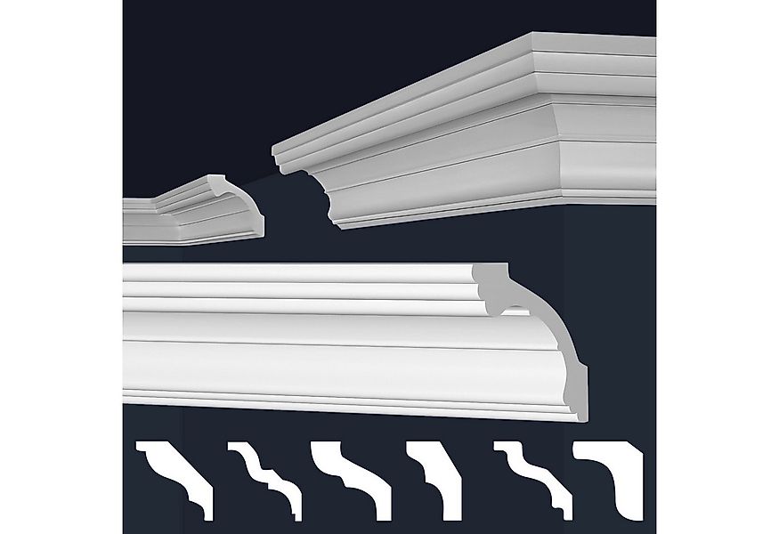 marbet design Stuckleiste E-34, 2 Meter / 1 Leiste, XPS Styropor weiß - Dec günstig online kaufen