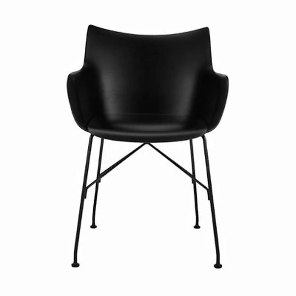 Sessel Q/Wood holz schwarz / Geformtes Holz & Kunststoff-Sitzfläche - Karte günstig online kaufen