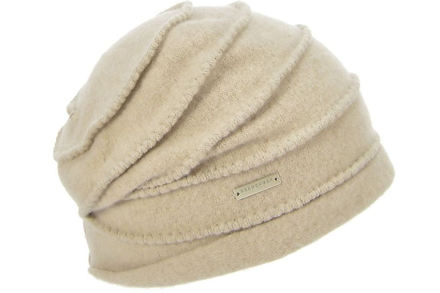 Seeberger Strickmütze Walkmütze aus Schurwolle mit ZickZack-Biesen günstig online kaufen