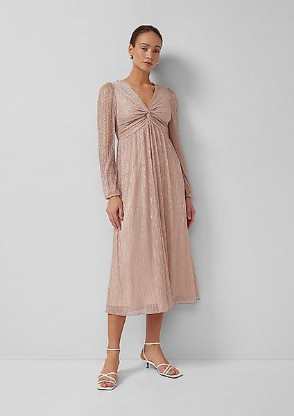 s.Oliver Midikleid Kleid Plissiertes Maxikleid mit Knoten-Detail und Metall günstig online kaufen