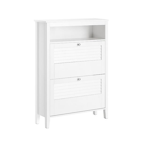 SoBuy Schuhkipper Schmal Schuhschrank mit 2 Klappen für Diele Weiß FSR152-W günstig online kaufen