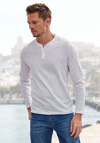 H.I.S Langarmshirt - Henleyshirt langarm Langarm, Shirt mit Knopfleiste aus günstig online kaufen