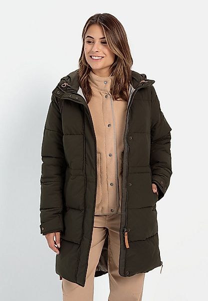 camel active Steppjacke mit daunenartiger Füllung Langarm Kapuze Markenlabe günstig online kaufen