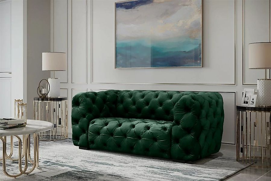 Fun Möbel Sofa Sofa Designer-Sofa NATALIE 2-Sitzer in Stoff Riviera, 1 Teil günstig online kaufen