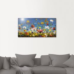Artland Wandbild "Wildblumenwiese blauer Himmel" Blumenwiese 1 Stk. tlg. al günstig online kaufen