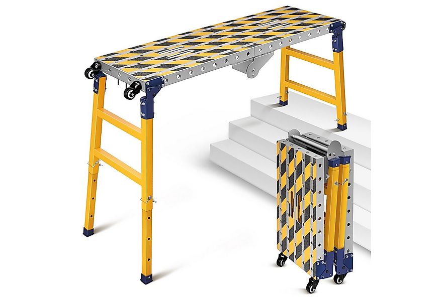 XERSEK Arbeitsplattform 2in1 Stahl Klappleiter Fahrgerüst Multigerüst bis 5 günstig online kaufen
