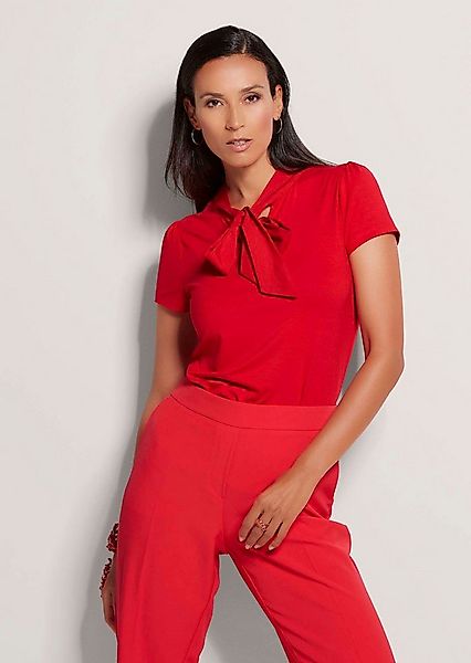 MADELEINE Kurzarmshirt Kurzarmoberteil mit Schluppe Schickes Blusenshirt mi günstig online kaufen