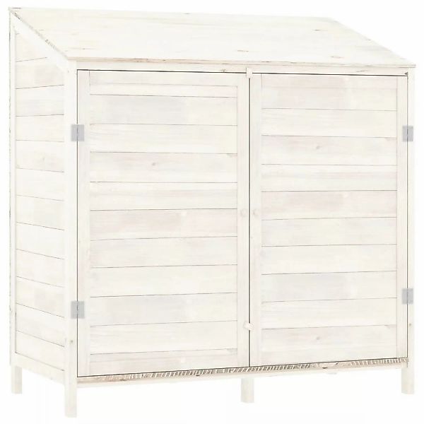 vidaXL Geräteschuppen Weiß 102x52x112 cm Massivholz Tanne 1119753 günstig online kaufen