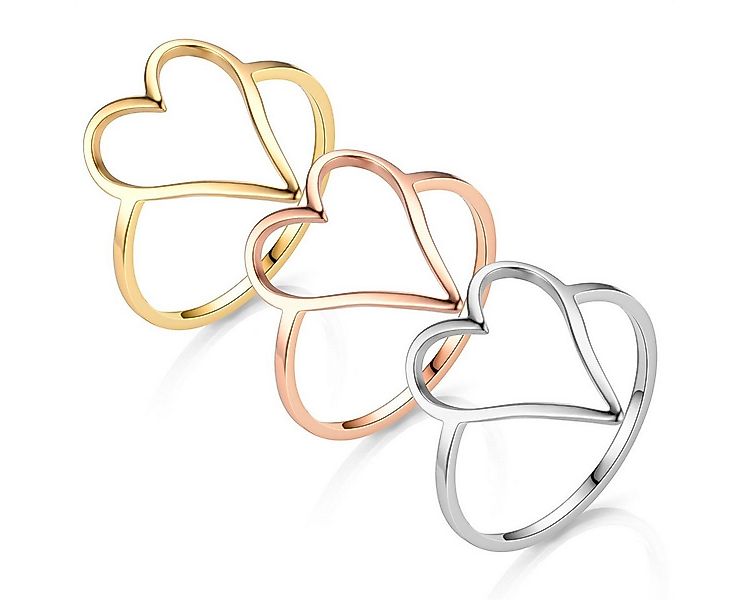 Taffstyle Fingerring Verlobungsring Ring Herz vergoldet stylisch Rosegold G günstig online kaufen