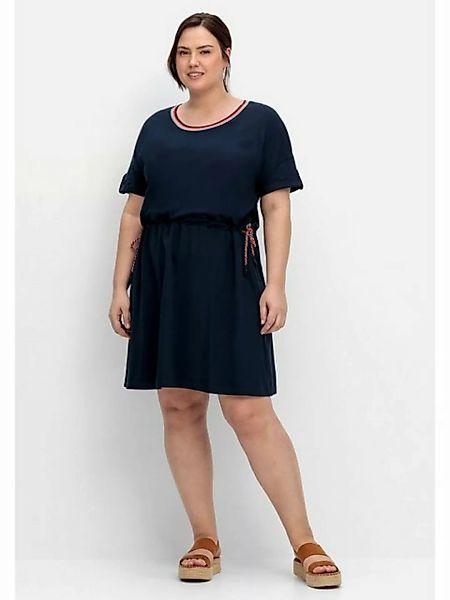 Sheego Jerseykleid Große Größen mit Ringelbündchen und Tunnelzug günstig online kaufen