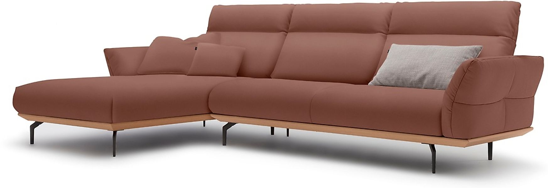 Creation BY ROLF BENZ Ecksofa »CR.460« Sockel in Eiche, Winkelfüße in Umbra günstig online kaufen