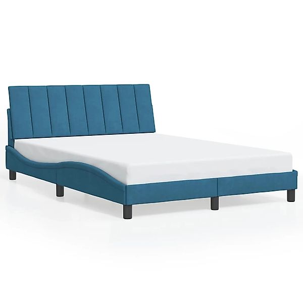 vidaXL Bettgestell ohne Matratze Hanko Blau 140x190 cm Samt 3207847 günstig online kaufen